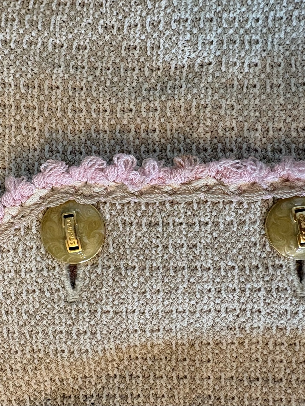 St. John Collection Knit Blazer Womens 8 Beige Pink Trim Tweed Jacket - Picture 5 of 9